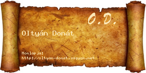 Oltyán Donát névjegykártya